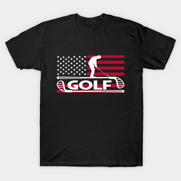 American Flag - Golfer Dad- Golfing Lover T-Shirt by Leonitrias Welt